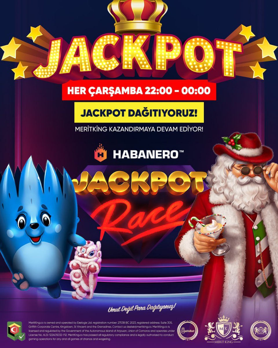 meritking17's tweet photo. MERİTKİNG'DE ÇARŞAMBA YARIŞI⚠️

 HABANERO JACKPOT RACE ! 

 Her Çarşamba 22:00 – 00:00'da sahne senin!

 Bu 2 saatlik heyecana dahil olun, büyük ödüllere ulaşın!

 Güncel Link: https://t.co/jifMCNXK0h

#çarşamba #meritking #giris https://t.co/BZSowc7Zm3