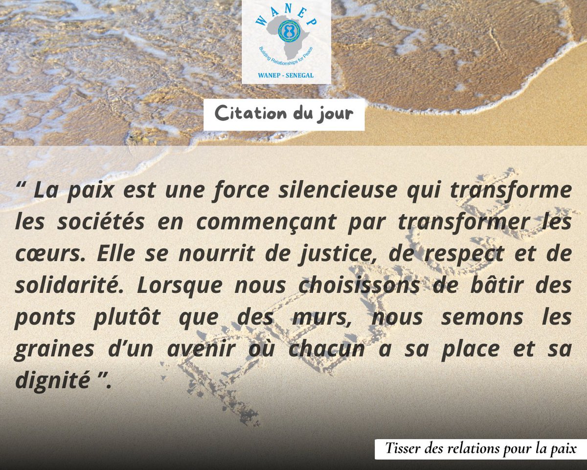 Wanep_Senegal's tweet photo. Ensemble tissons des relations pour la #paix au #Sénégall et dans le #monde. https://t.co/3bMphn9iFC