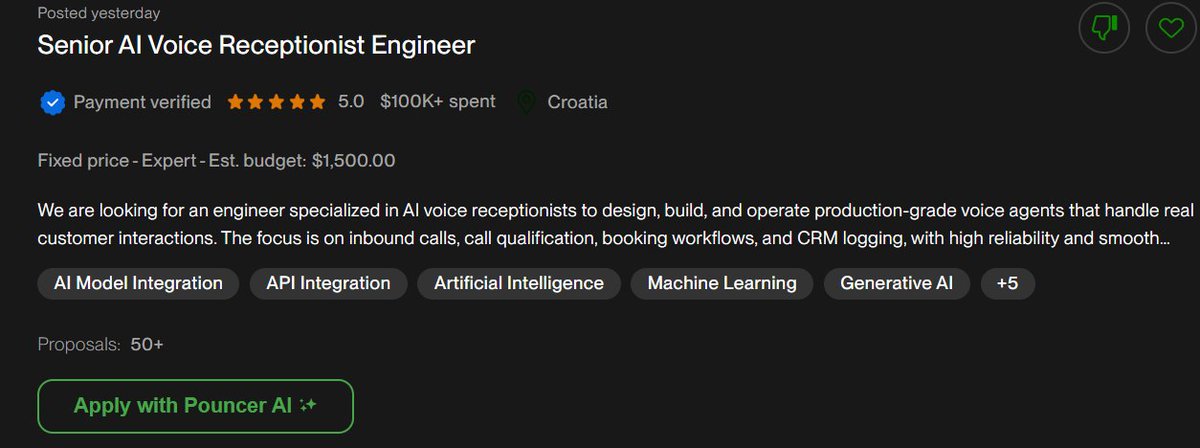 Nextgenauto_ai's tweet photo. Imagine finishing your training and being qualified for jobs like this 👇
• AI agents
• Data scraping
• Business intelligence
• Automation workflows
and much more 
This Upwork post is a perfect example of what n8n skills unlock.
At NextGen Automation Academy, we focus on market-ready skills, not theory.
By the end, students can showcase real projects and apply across global marketplaces.
📢 Cohort 3.0 will start April 25th
Join the free waitlist 👇
 https://t.co/QaZC99sVhO

Our facilitators @maryamadetokunb @Asoft001 @ClickUpWithAda @Wealth66436826 are the most befitting training for training.