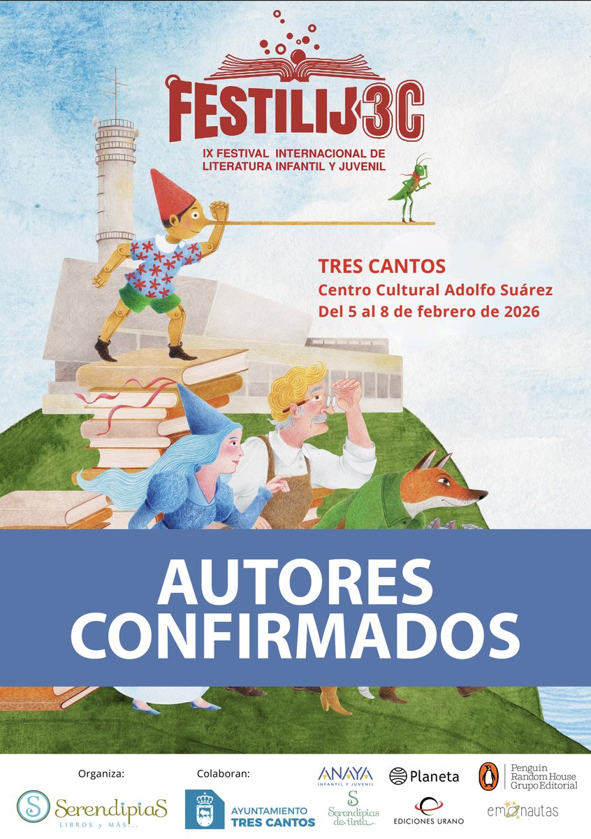Esta semana se celebra el FestiLIJ de #TresCantos con autores como Steve Smallman, <a href="/albaricius/">Alba 🦥 #StillWeRise4️⃣4️⃣</a>, <a href="/chikifabre/">Chiki Fabregat</a>, <a href="/JoseFragoso5/">Jose Fragoso Illustration</a>, Enrique Carlos Martín, <a href="/PabloCReyna/">Pablo C. Reyna</a>, José Carlos Andrés y <a href="/maggeena/">Marina Tena Tena 🐝 Sugar and caffeine</a>. ¡No te lo pierdas!
festilij3c.com/programa-del-f…