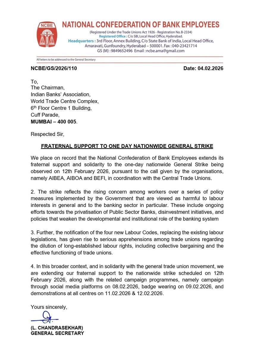 National Confederation of Bank Employees tweet media