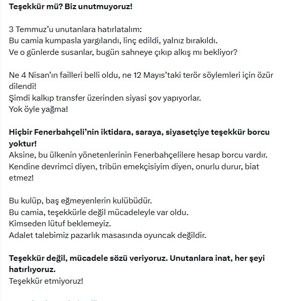 Teşekkür etmiyoruz!