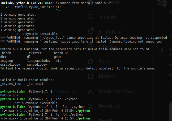 bejo6_'s tweet photo. Python 2.7.0 Static Build using Zig CC 🤣 https://t.co/1TEnaKq1N7
