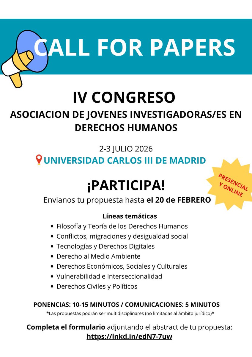 📚Os compartimos una nueva entrada escrita por nuestra socia, Claudia Aniballi (UC3M), sobre sesgo algorítmico y datos no representativos. 

📢Recuerda que, sobre este y muchos otros temas, puedes mandarnos tu abstract y participar en el IV Congreso AJIDH: lnkd.in/edN7-7uw