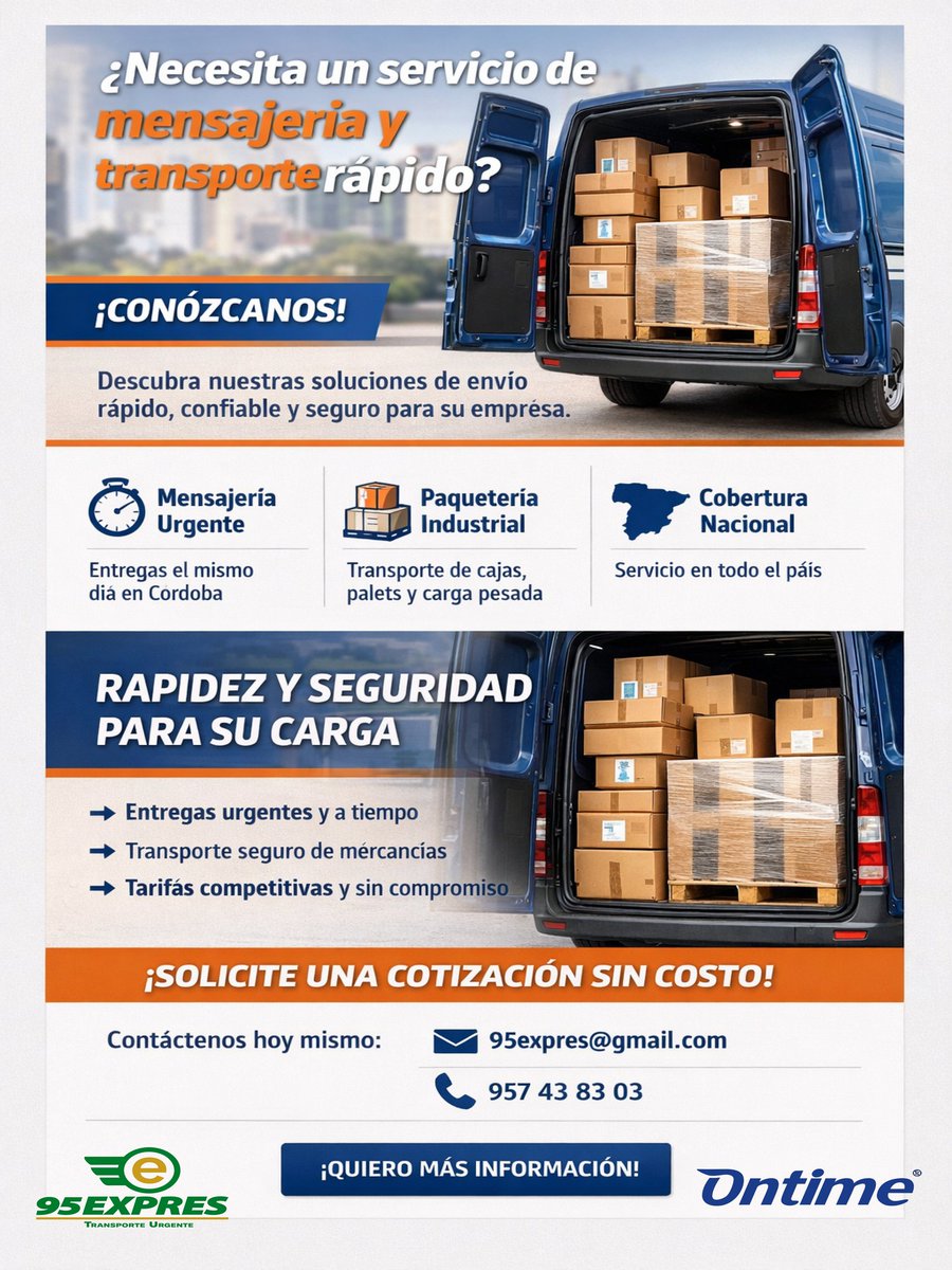 95Expres's tweet photo. Descubra nuestras soluciones de envíos. En 95Expres ofrecemos soluciones rápidas y seguras para empresas y particulares: https://t.co/re7rf3pZha