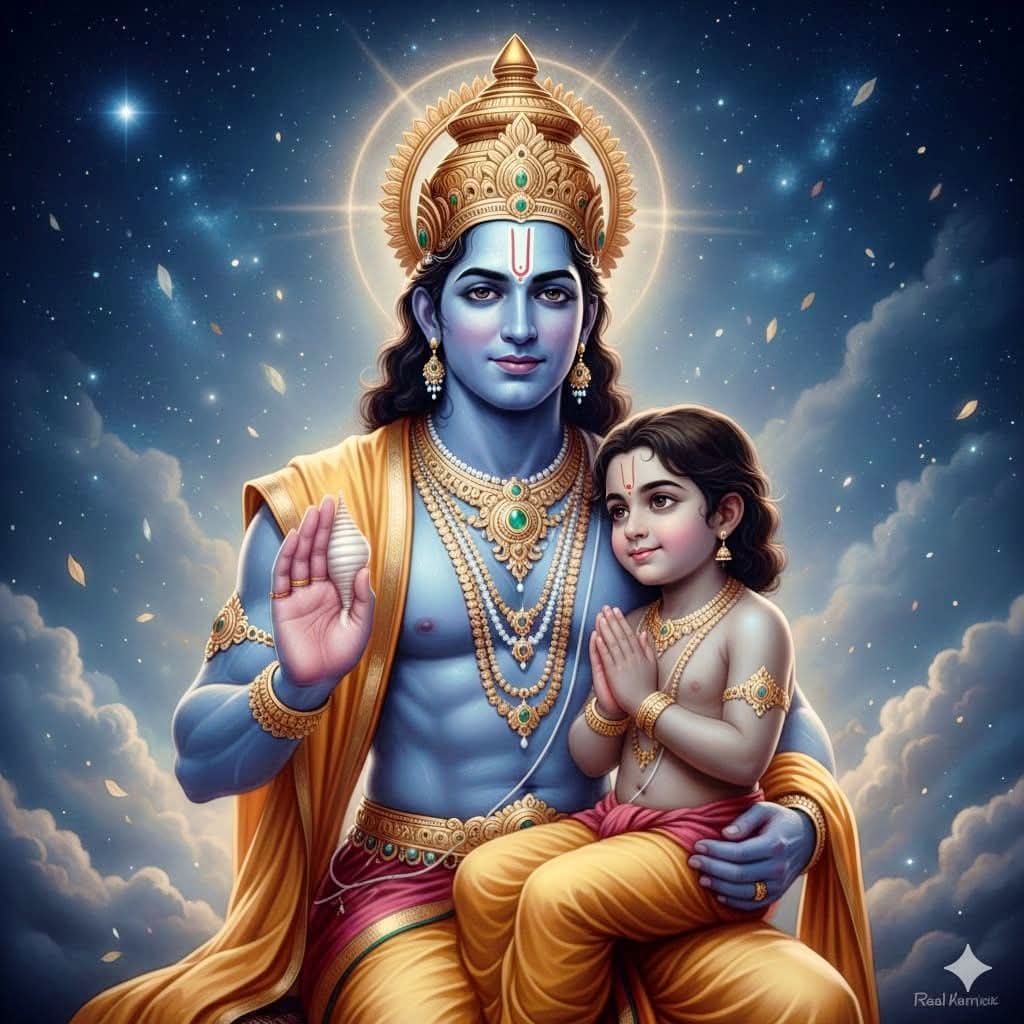 जब भक्त पूरी तरह भगवान पर आश्रित हो जाता है, 
तो भगवान विष्णु आपकी सहायता के लिये अवश्य आते हैं
जय श्री हरि 🌻🌺