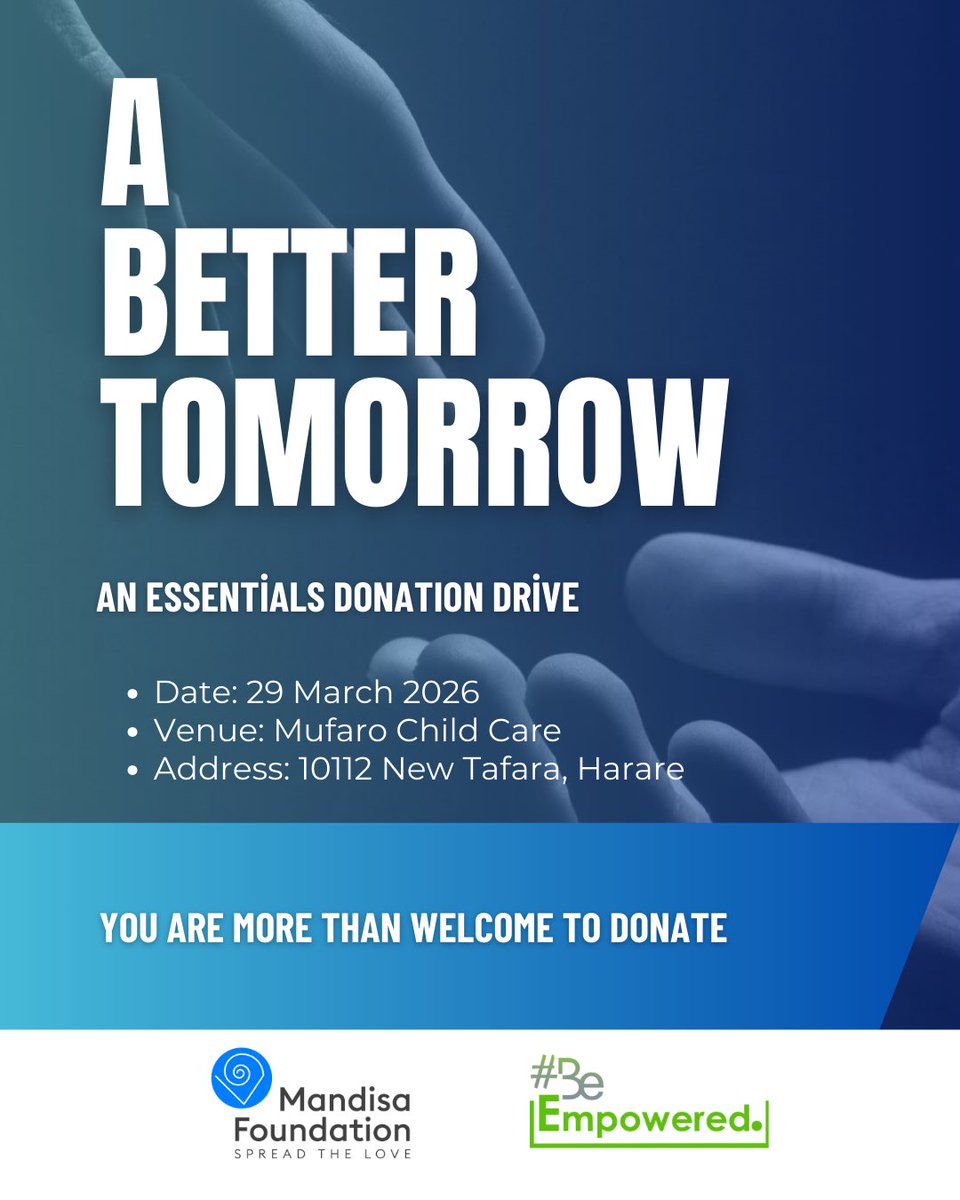 mandisa_trust's tweet photo. We are kicking off the year 2026 with an Essentials Donation Drive towards Mufaro Child Care, formally known as Mai Caro Orphanage, a community we have held dear to our hearts over the years of our existence. 🫶

Donations are welcome! Dm us. 🩵🫶 https://t.co/W360CnXUyl