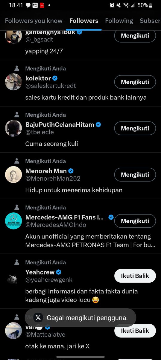 Sabar yah teman2 yang belum ke follback, lagi limit pasti di followback kok, :) makasih teman2 rame banget