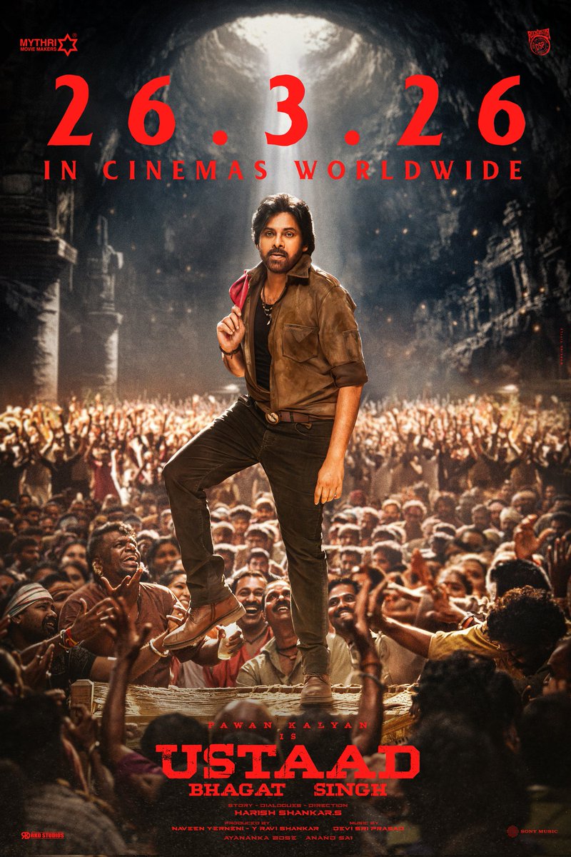 Get ready to cheer, whistle, and stomp your feet to celebrate our USTAAD 🕺🤟🏻🙇🏻💥💥

This summer, the box office will be on FIRE with the duo of POWER STAR &amp; CULT CAPTAIN 🔥

#UstaadBhagatSingh GRAND RELEASE WORLDWIDE ON 26th MARCH, 2026.

#UBSOnMarch26th

POWER STAR <a href="/PawanKalyan/">Pawan Kalyan</a>