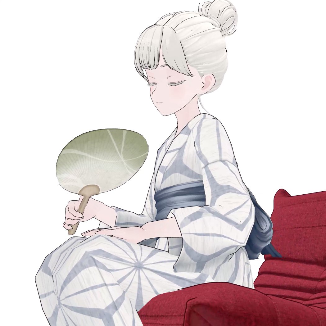 RoomieTale's tweet photo. 《 花火の前のひと休み 》
食べ歩きしてつかれたから、ちょっと休憩

#Grus                             
#VRChat                                   
#デジタルトーゴのあるくらし 35/56                    
⠀
═══════════════════
RoomieTaleで取り扱う3Dアセットが、
VRChatのくらしに溶け込むワンシーンを
制作しています。
⠀
▼使用3Dアセット紹介
【 RoomieTaleストア 】
・ソファ：ROSETTogo 1P RG-317 / リーン・ロゼ
⠀
【 BOOTH 】
・アバター：Grus / 久
・前髪：Low Ponytail / uNya2屋
　（@Not_uNya2）
・後髪：Catch My Messy Bun ＆ Braid  / NookNook
　（@aksatotaska）
・衣装：Grusちゃん専用『ゆかた』 / KNY
　（@3Dkaneyasu）