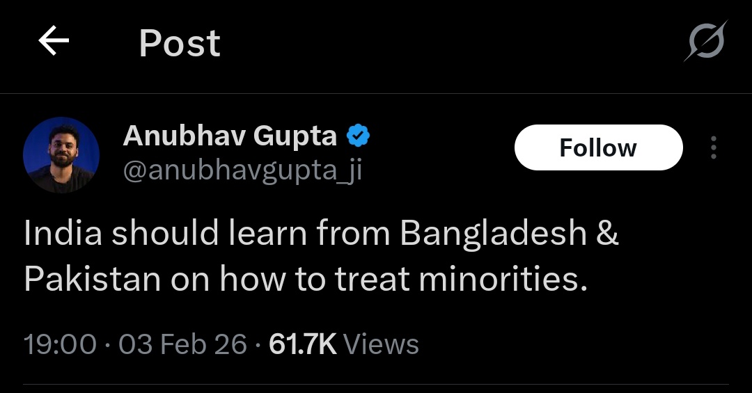This MC will never want India to learn from UAE, Oman and Qatar on how to treat their minorities.

Pakistan is his benchmark because he wants Minorities to be treated badly.