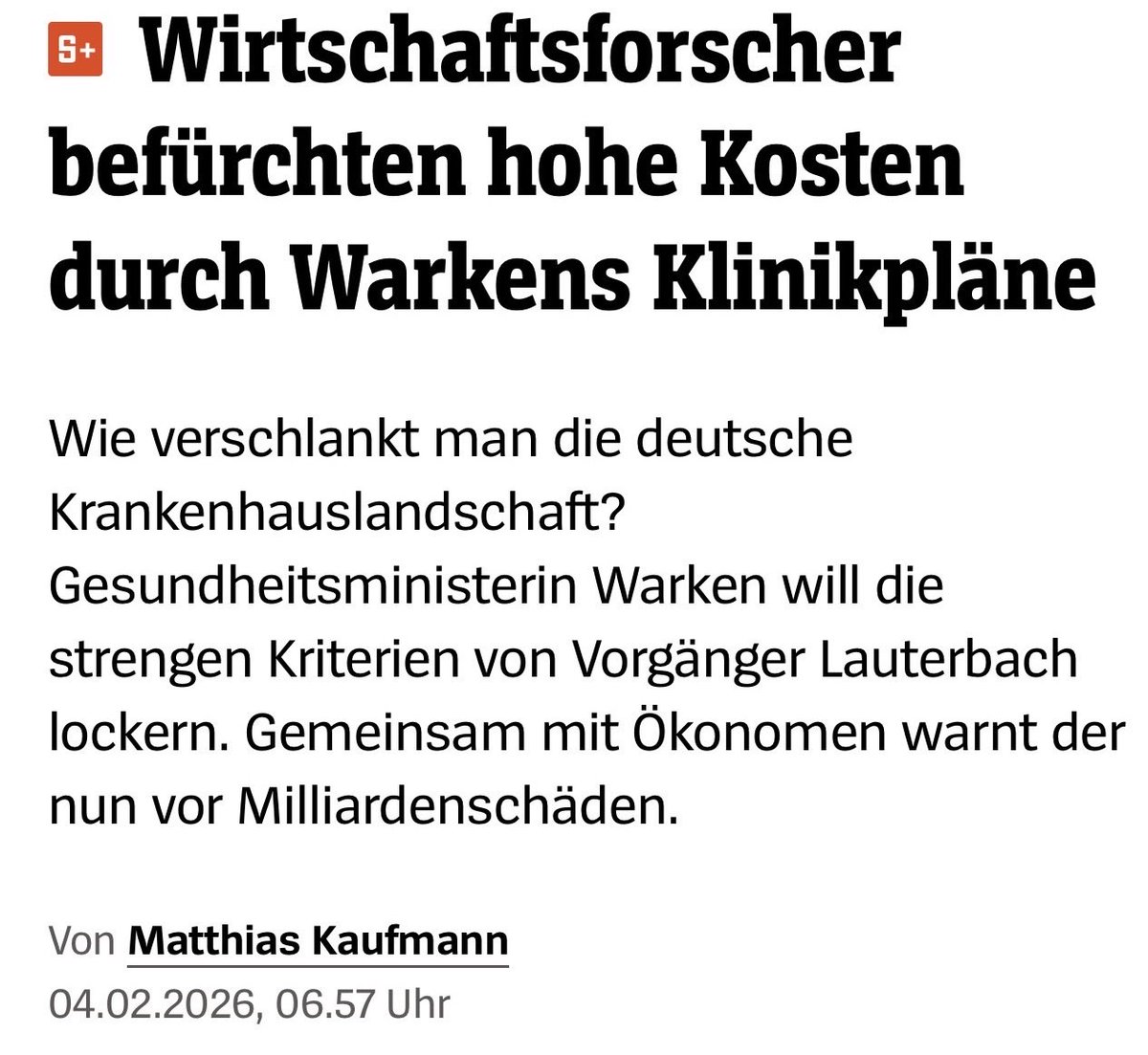 Karl_Lauterbach's tweet image. Die Krankenhausreform soll verwässert werden. Mit Scheinargument „praxistauglich“ setzen die Länder ihre alten Forderungen durch. Jeder Spezialist durchschaut den Schwindel. Die Verwässerung kann in 10 J 100 Mrd. kosten. Was bekommt man dafür? Mehr Tote. spiegel.de/wirtschaft/kar…