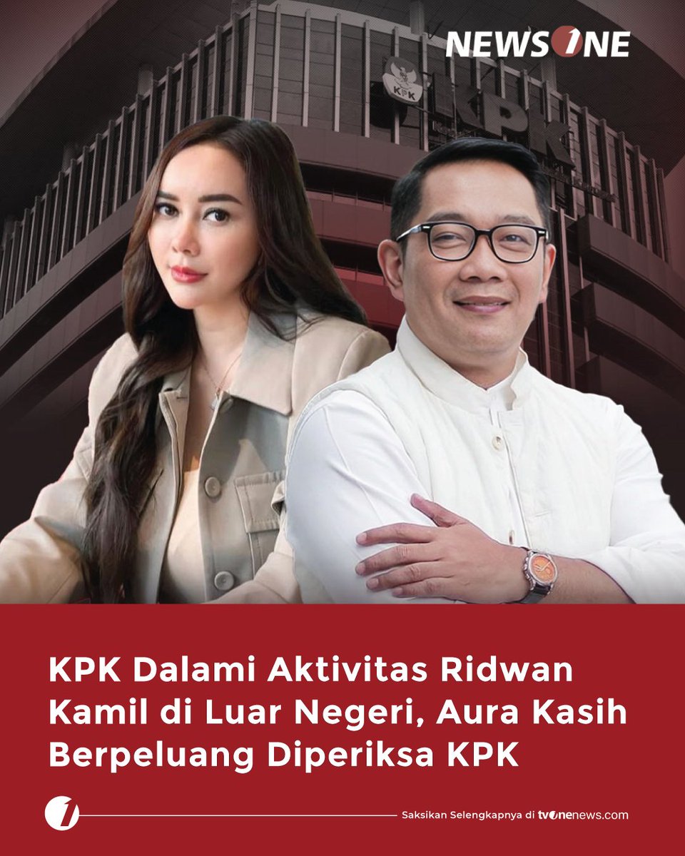 tvOneNews's tweet photo. KPK membuka peluang memanggil sejumlah pihak terkait aktivitas Ridwan Kamil saat menjabat Gubernur Jawa Barat periode 2018-2023.

Simak berita lainnya di https://t.co/blI1tpuXPx
#HardNews_Hukum #NewsOne #CariBeritaditvOne #KPK #RidwanKamil #AuraKasih #NO02 https://t.co/tbqzyPLHcI