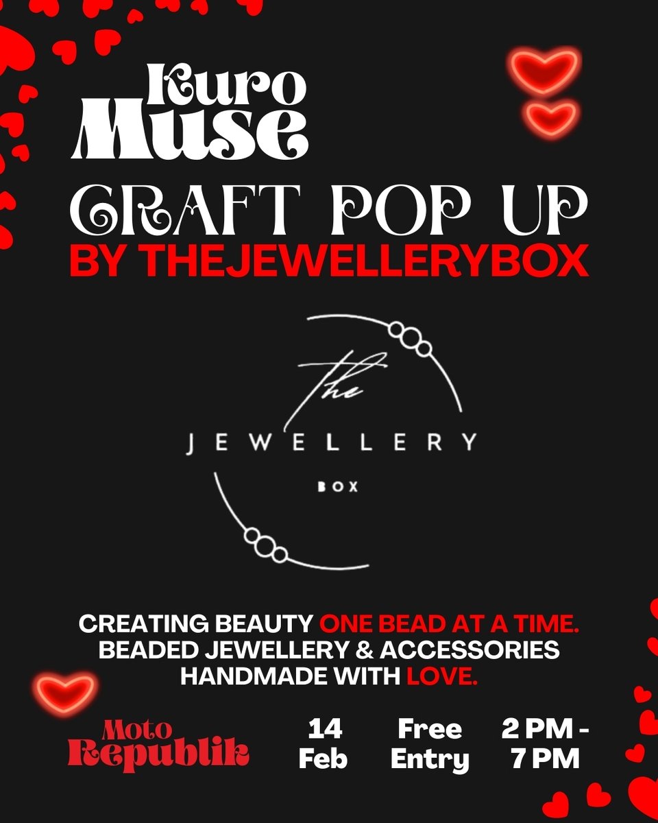 MotoRepublik's tweet photo. The Jewellery Box creates beauty, one bead at a time. Come through to buy beaded jewellery and accessories, handmade with love.
๐ 14 Feb 2026
โฐ 2PM โ 7PM
๐ Moto Republik
๐ Free Entry
#motorepublik #motoevents #kuromuse #kurovision #thejewelleryboxzw #motosaturdays #fypใทใ https://t.co/fafEL5U2ex