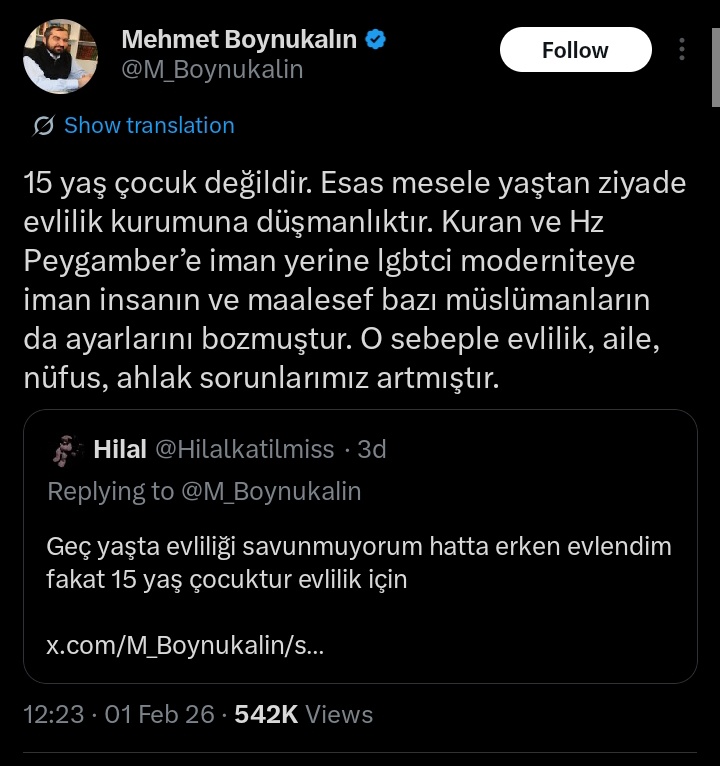 Böyle diyen herkes incelenmeli ve çocuklardan uzak tutulmalı.