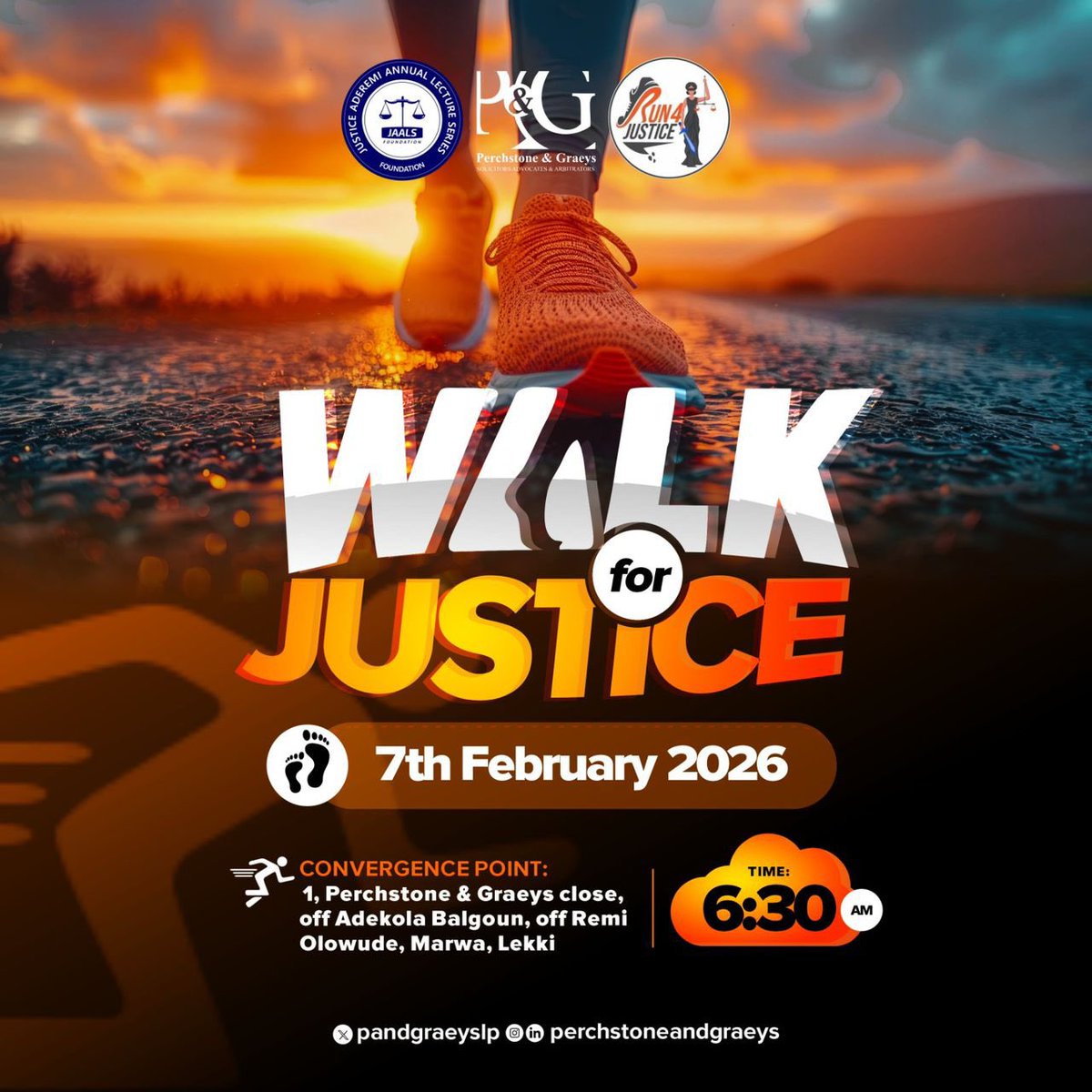 PAndGraeysLP's tweet photo. Walk4Justice 2026 is more than a walk. It funds ICPC staff training to strengthen institutions, fight corruption, and improve access to justice.

📅 7 Feb 2026 | 📍 Lekki, Lagos
Join. Support. Act.

#WalkForJustice #ICPC #Nigeria https://t.co/oZTOs74rH4