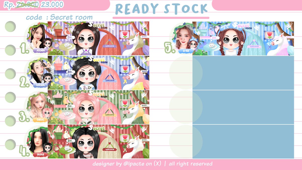 ipacte's tweet image. #zonauang Help repost please ?! Thankyou 🩷

Aloo 👋🏻 apipa mau sale layout ready stock katalog (Screat Room) dari harga Rp. 26.000 jadi 23.000 aja 🫶🏻 Free retext, ya.  Open request juga dengan harga yang sama, sampai tanggal 6 !! Lagi BU banget🙏🏻