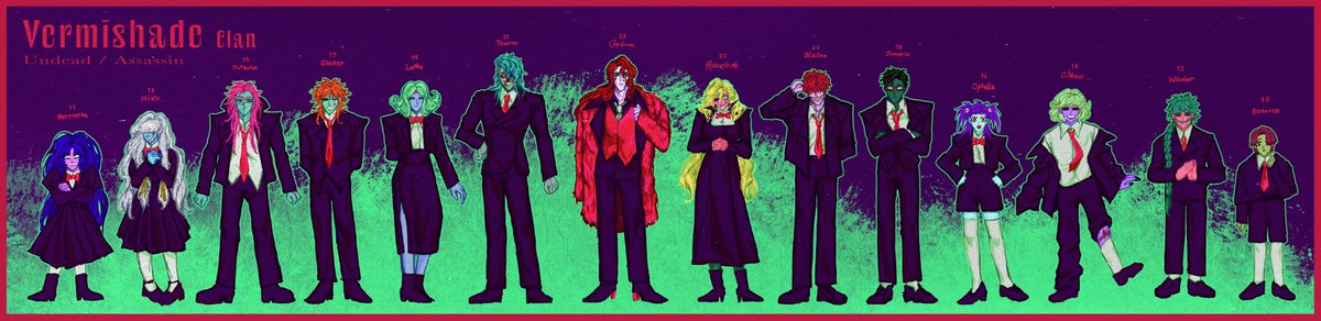 evolbuk0's tweet image. Vermishade clan 
undead / assassin 🔪🩸

กริมม์ อันเดดผู้อยากลาโลก ชุบชีวิตเด็กทั้ง 13 คนให้เป็นเพชฌฆาต เชื่อว่าจะมีใครสักคนปลิดชีวิตตัวเองอันแสนยาวนานนี้ได้ในเร็ววัน 

/เขินอย่างมาก แต่ขอฝากเด็ก ๆ บ้านเวอร์มิเชดไว้ด้วยนะคะ👻 (ทวิตทำภาพแตกยับอีกแล้ว 😭)