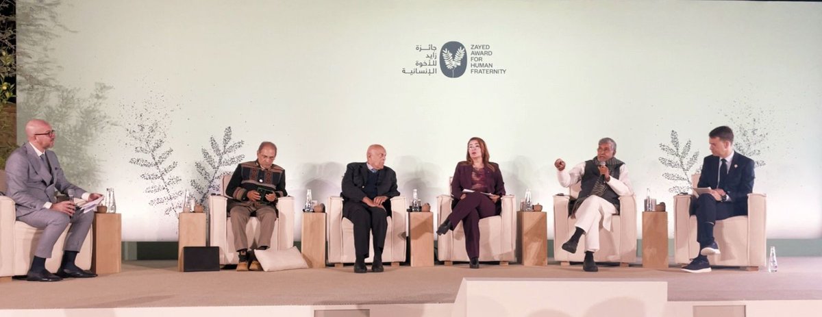 k_satyarthi's tweet photo. At the International Zayed Award for Human Fraternity Majlis panel, ‘Humanitarian Response in Action: Leading with Courage, Compassion, and Integrity’, I emphasized the urgent need to globalize compassion.

For too long we have allowed power to define truth, profit to define values, and fear to define belonging. We have globalized markets, data, and the economy. But this is the time to break the inertia and inaction.

My message was simple and clear: Let us globalize compassion. I am not a teacher or preacher of compassion; I have made it my way of life.

Each of us is being summoned. It is our moral responsibility to respond to this call. The time to ignite your spark of compassion is now. Your time to act is now.