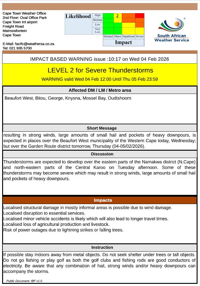 Garden Route District Emergency Communications tweet media