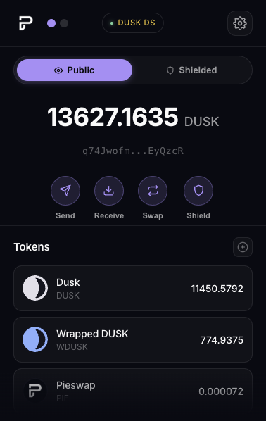 Piewallet is live on the Chrome Web Store 🥧

Send &amp; receive shielded and public DUSK
Convert DUSK between shielded and public
Send &amp; receive public DRC-20 tokens

Install it and test Pieswap on Dusk DS testnet now.

chromewebstore.google.com/detail/fpaajdm…