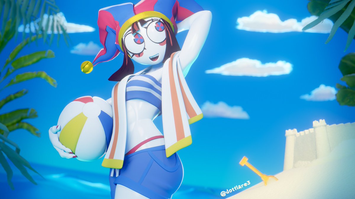 Pomni at the beach!!!