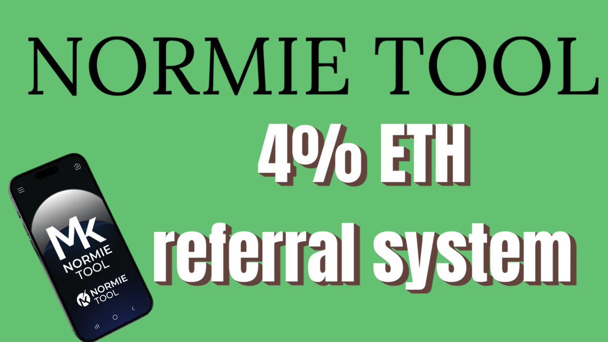 Pablo_cro's tweet image. Want extra money or need a commission based job? #money #referral #Earncrypto 

Want to invest in a promising #crypto Token ?

1- go to NORMIETOOL.COM on google or safari 
2- use my CODE ( MKL5KWXY )
or Referral LINK 
normietool.com/normie-tool?re…
3- have at least $5 in ETH