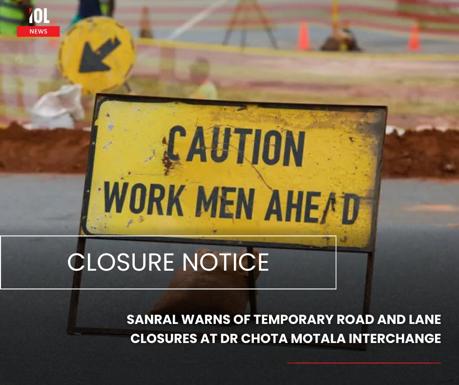 IOL's tweet image. Heads up, drivers! SANRAL has announced temporary road and lane closures at the Dr Chota Motala Interchange.
#news #SANRAL #temporary #road #lane #closures
Read on tinyurl.com/47sby5rf