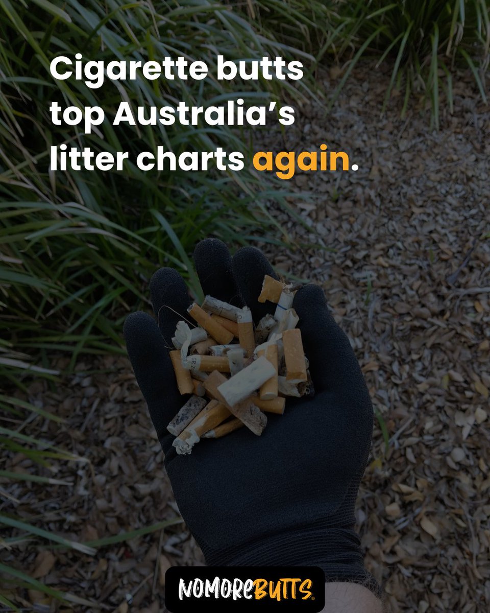 Cigarette butts are still Australia’s most littered item.

📊 23.6% of all litter collected
🚬 8.9 billion butts each year
⏱ ~17,000 every minute
This is a product and policy failure, not just behaviour.

It's time to treat cigarette butts as plastic pollution.

#NoMoreButts