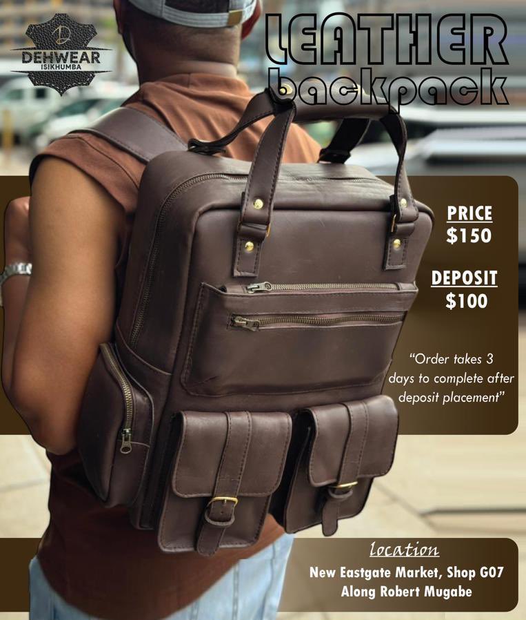DEHWEAR's tweet photo. Price: $150.
Deposit: $100.
Order takes 3 days to complete after deposit placement.
Location: New Eastgate Market, Shop G07, Along Robert Mugabe.
#Dehwear #Isikhumba #HandmadeInZW. https://t.co/juPcFJj2PM