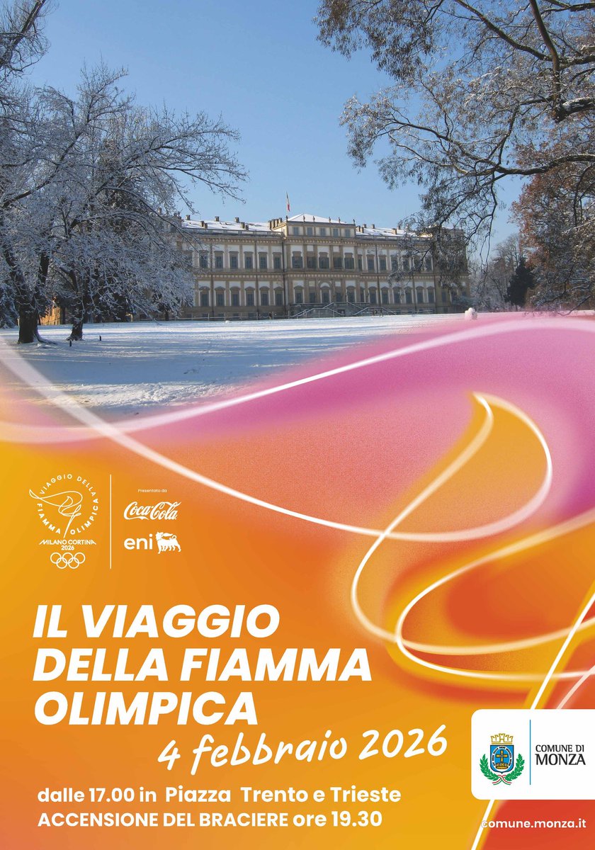 Sta per concludersi il viaggio della Fiamma Olimpica in vista di Milano Cortina 2026

Oggi la fiaccola sarà accesa in Piazza Trento e Trieste a Monza, alle 19:30, dopo un pomeriggio di festa e celebrazioni a partire dalle 17:00.
