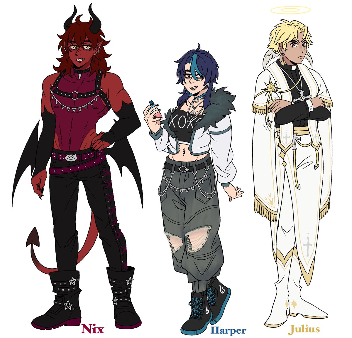 Introducing Nix, Harper and Julius! #ocs 

#characterdesign #originalcharacterart #ocart