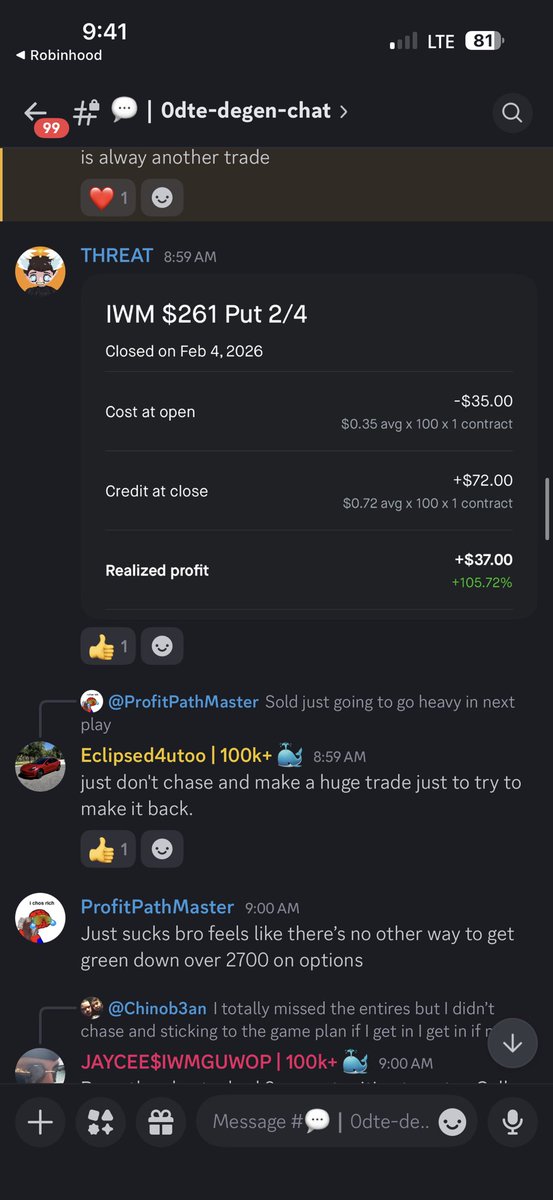 jayceeguwop's tweet photo. I really love my job. Trading 0DTE not only brings me money but also makes me happy lol. The best part is seeing others eat with me. Wouldn’t trade this feeling for anything. 
Join us today to print with the MOB
$IWM $SPY #SPX #0DTE  #daytrading 

https://t.co/LDpjROr9KV https://t.co/YFRYDY8UMr