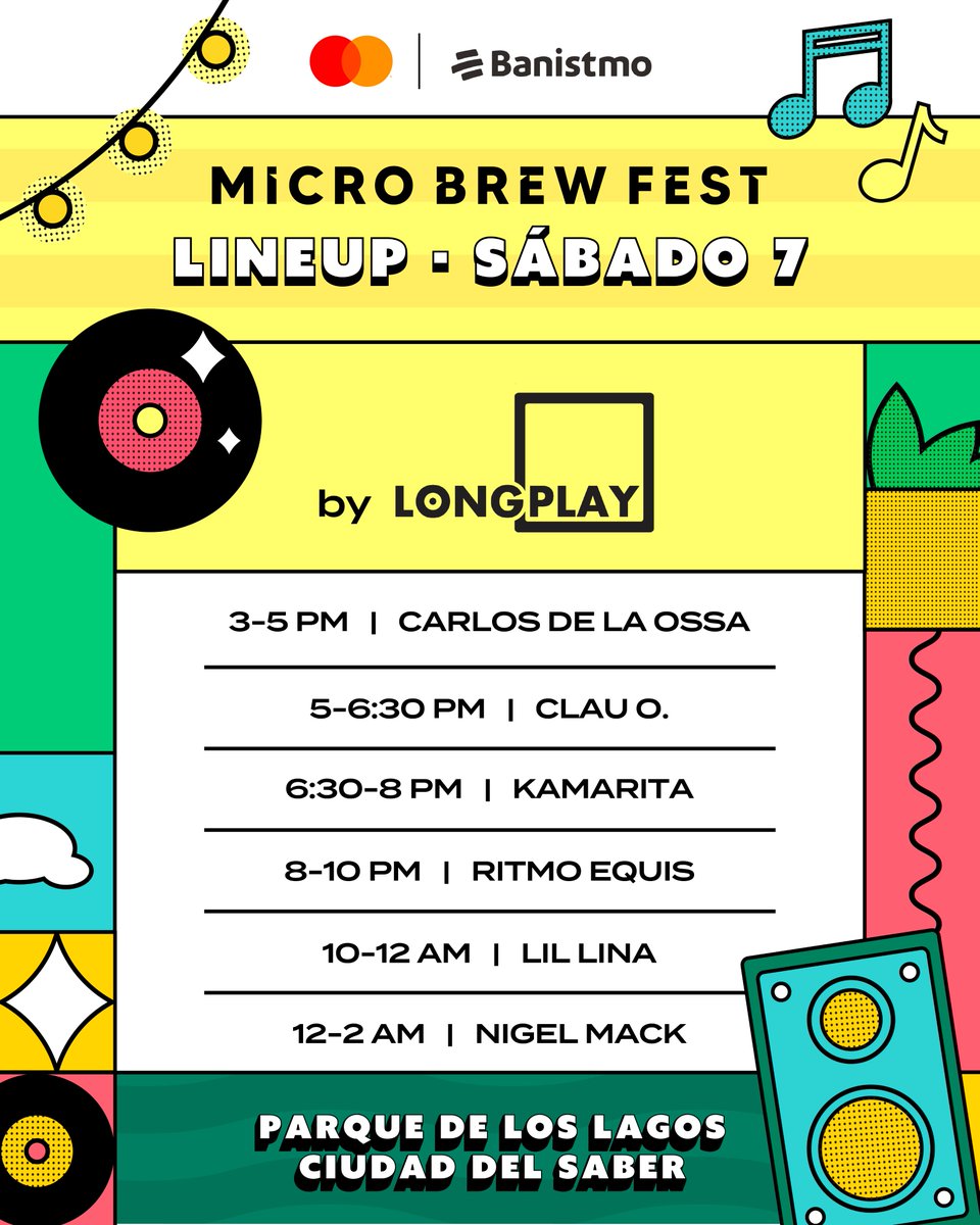 microbrewfestpa's tweet photo. Buena música, buena cerveza, buen beat. 🍺🎶
Conoce el lineup de DJ’s by @longplaypanama https://t.co/tRDezS3F8f