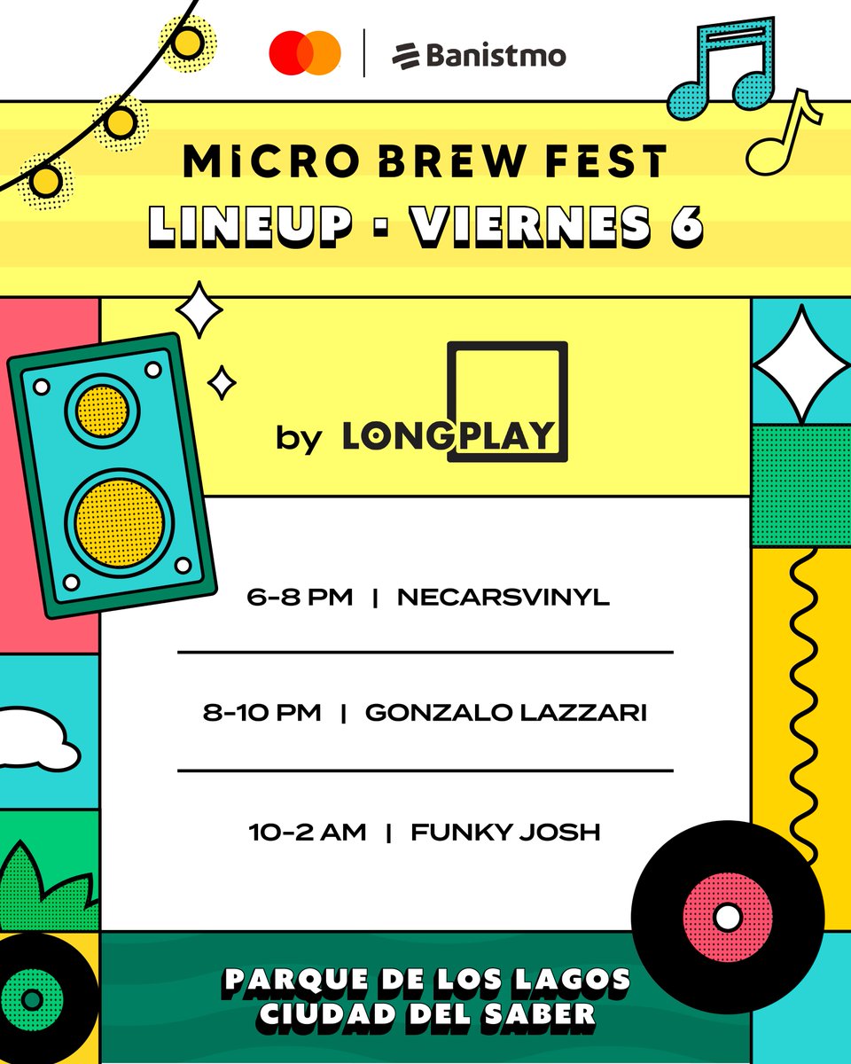 microbrewfestpa's tweet photo. Buena música, buena cerveza, buen beat. 🍺🎶
Conoce el lineup de DJ’s by @longplaypanama https://t.co/tRDezS3F8f