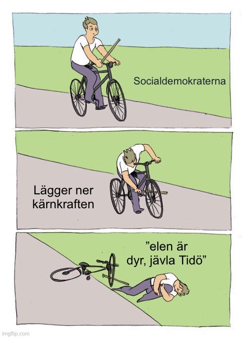 När Socialdemokraterna vevar om höga elpriser.
#svpol