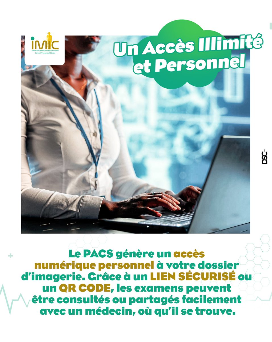imic_interactiv's tweet photo. À IMIC , nous disposons d’un système PACS, une technologie essentielle en imagerie médicale.

Il permet de stocker, organiser, consulter et partager les images médicales, facilitant le suivi des patients et la collaboration avec les médecins.

#IMIC #imageriemedicale #Patients https://t.co/pep42sp2SO
