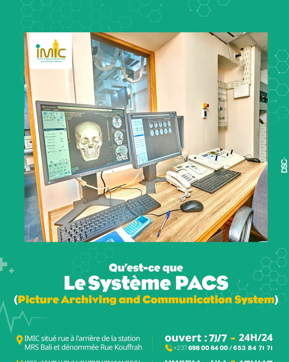imic_interactiv's tweet photo. À IMIC , nous disposons d’un système PACS, une technologie essentielle en imagerie médicale.

Il permet de stocker, organiser, consulter et partager les images médicales, facilitant le suivi des patients et la collaboration avec les médecins.

#IMIC #imageriemedicale #Patients https://t.co/pep42sp2SO