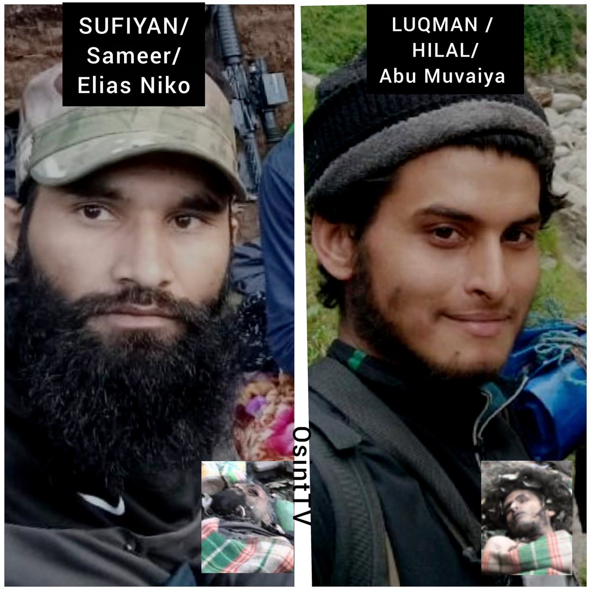 MubashiirBhat's tweet photo. #UdhampurEncounter:Update The actual identities of the Killed (JEM) Militants are believed to be as follows.
#SUFIYAN= Sameer = Elias Niko = Sufiyan
#LUQMAN = Hilal = Abu Muvaiya
Confirmation is awaited from official sources. https://t.co/O5Jpn8LFLV