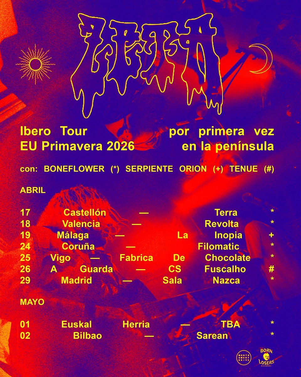 join_zeta's tweet photo. Europe friends! First tour across the pond is official

Visitando distintas regiones de la península ibérica con THE GOATS: BONEFLOWER / TENUE / SERPIENTE ORIÓN

Fechas detalladas en el flyer 🌞🌛

Ayúdanos a compartir

where should we go next? https://t.co/nhxifrwilU