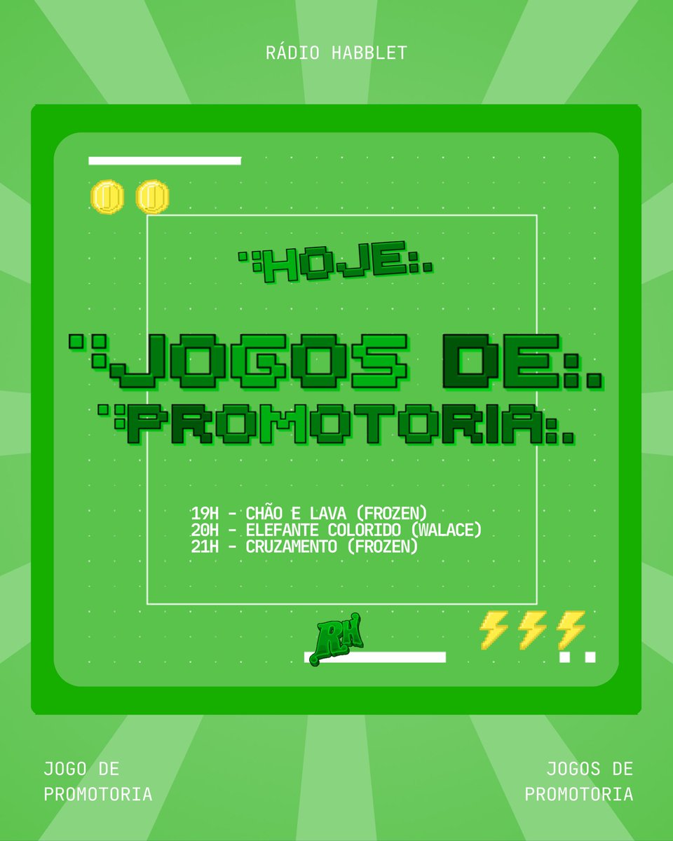 🔥🎮 Hoje é dia de jogos de promotoria! 

A partir das 18h, a diversão começa e a disputa pelos raros fica ainda mais intensa! 

Não fica de fora dessa, chama os amigos, entra no clima e vem garantir o seu raro com a gente.

Te esperamos no jogo! 💥✨