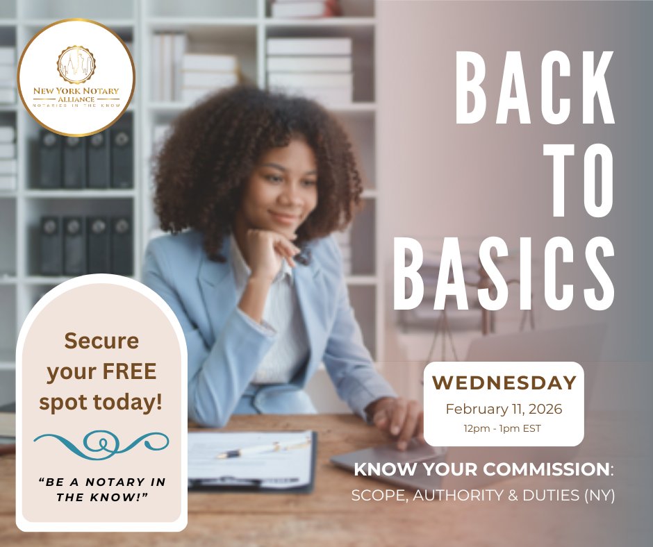 Don't miss the incredible professional development opportunities our founder Marcy has lined up starting this February! View all the details here: nynotaryalliance.com/events

#professionaldevelopment #notary #notarybusiness