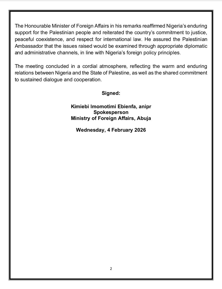 Ministry of Foreign Affairs, Nigeria 🇳🇬 (@nigeriamfa) on Twitter photo 