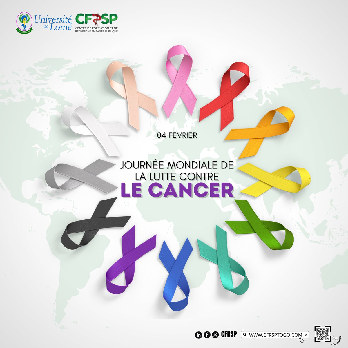 C’est la #JournéeMondialeContreLeCancer.
Selon l’OMS, 03 gestes simples peuvent réduire le risque de #cancer : • Adopter un mode de vie sain • Se faire vacciner (VPH, hépatite B) • Se faire dépister régulièrement.
#WorldCancerDay #LutteContreLeCancer #CancerAwareness