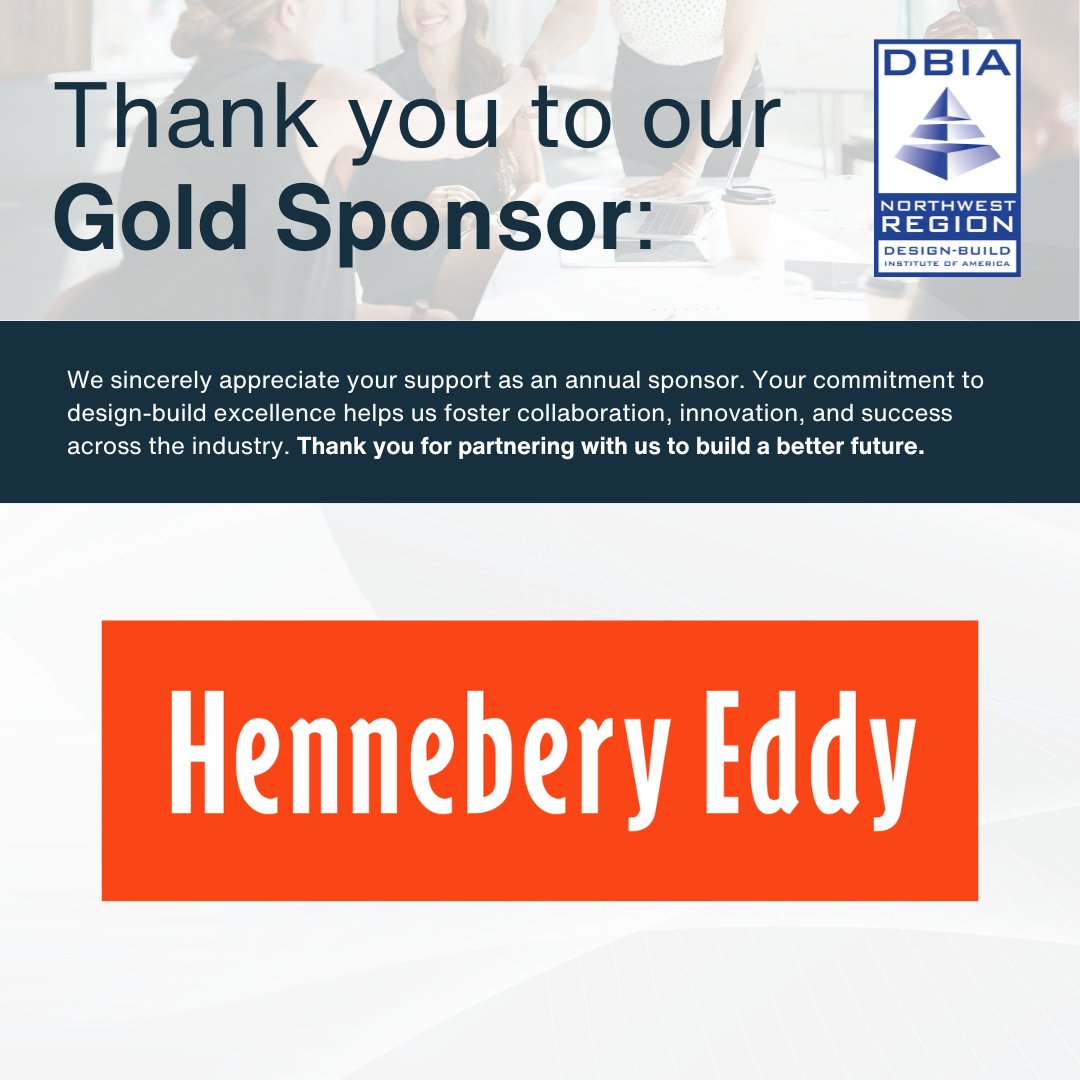 dbianw's tweet photo. 🌟 Thank you to Hennebery Eddy Architects, our Gold Regional Sponsor! A founding member of the OR DBIA Chapter, they’ve delivered $400M+ in PDB projects &amp; set the standard for collaboration and owner-focused design. 

#DBIANW #DesignBuildDoneRight #ProgressiveDesignBuild https://t.co/VVItOdrkx6