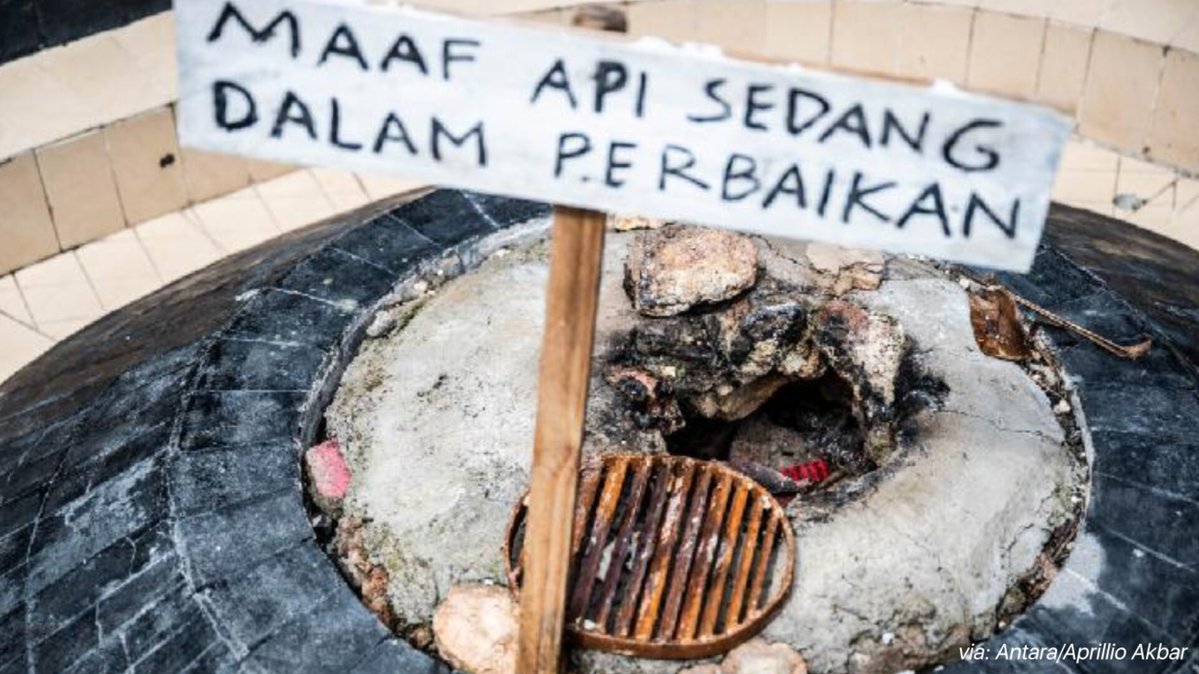 The ‘eternal flame’ site in Mrapen has reportedly gone out in recent days.