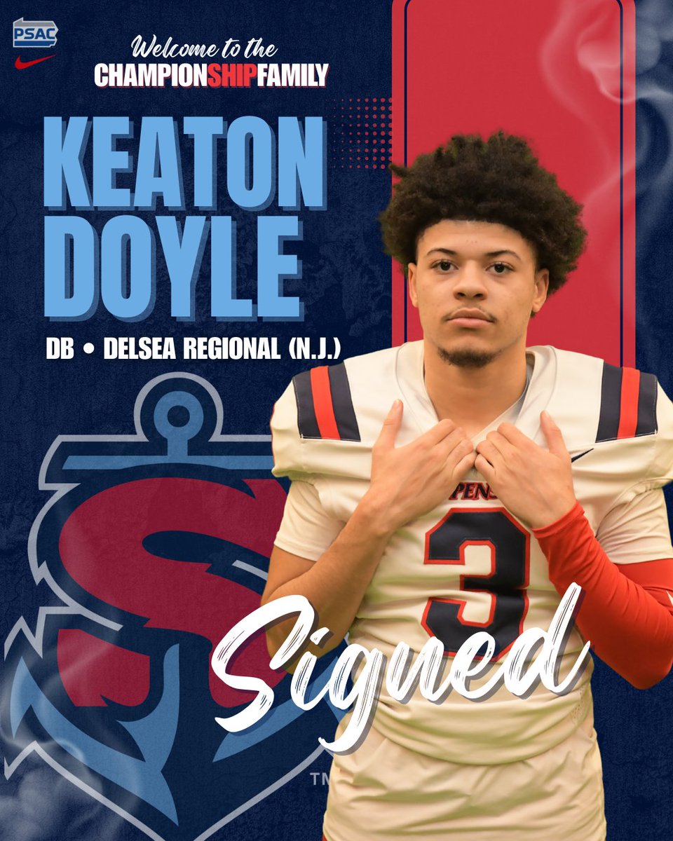 ShipFootball's tweet photo. Welcome to the ChampionSHIP FAMILY Keaton Doyle (DB, 6-0, 170), Delsea Regional (N.J.) #NSD26 https://t.co/GqSyecZAc3