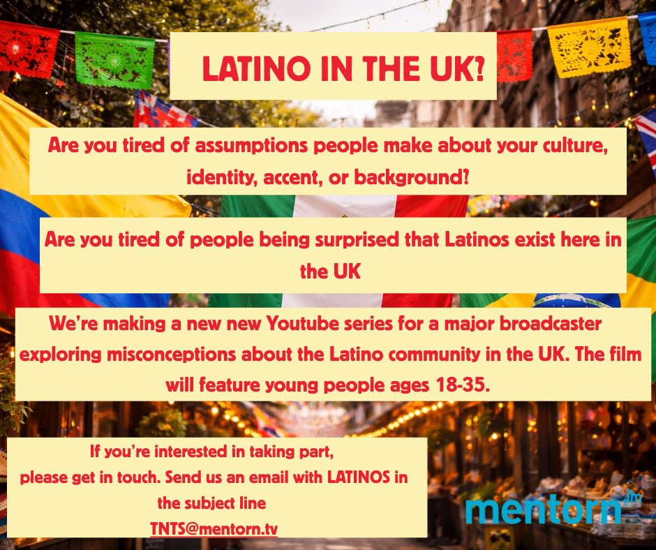 satemama's tweet photo. @RiicoBandzz hey making a short film about Latinos in London can you drop me an emails please would love to have you involved 

TNTS@mentorn.tv https://t.co/xH5vFUhZUU