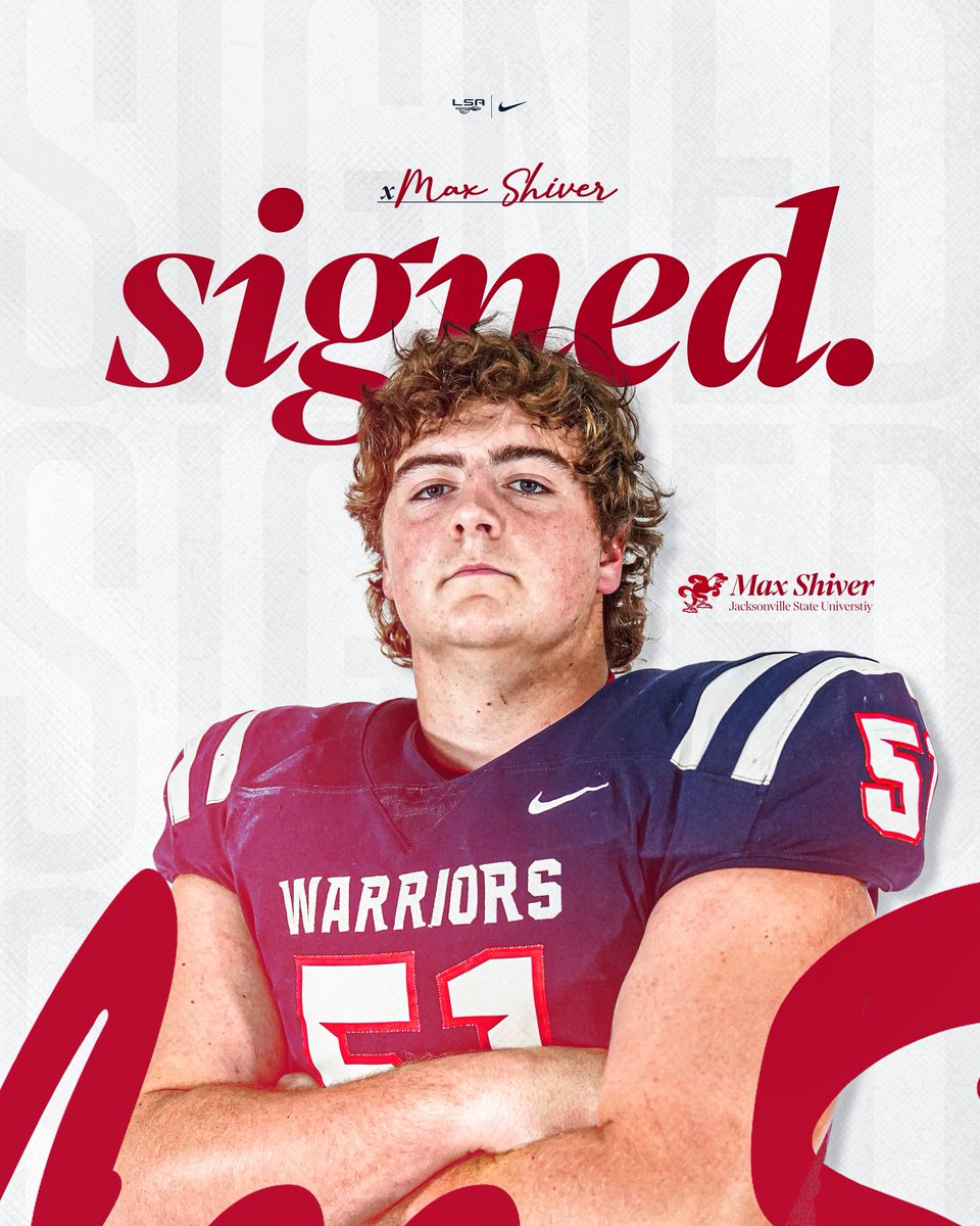 LSA_Warriors's tweet photo. Warrior ➡️ Gamecock 🐓

Max Shiver has signed with Jacksonville State University!

#HailAcademy🍢 https://t.co/64VeKHpdIa