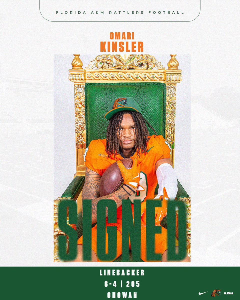 FAMU_FB's tweet photo. 𝗪𝗲𝗹𝗰𝗼𝗺𝗲 𝘁𝗼 𝘁𝗵𝗲 𝗛𝗶𝗴𝗵𝗲𝘀𝘁 𝗼𝗳 𝗦𝗲𝘃𝗲𝗻 𝗛𝗶𝗹𝗹𝘀 !

Omari Kinsler
Linebacker
6-4, 205 

#RestoreTheStrike x #ALLIN https://t.co/btqYKKFFjw
